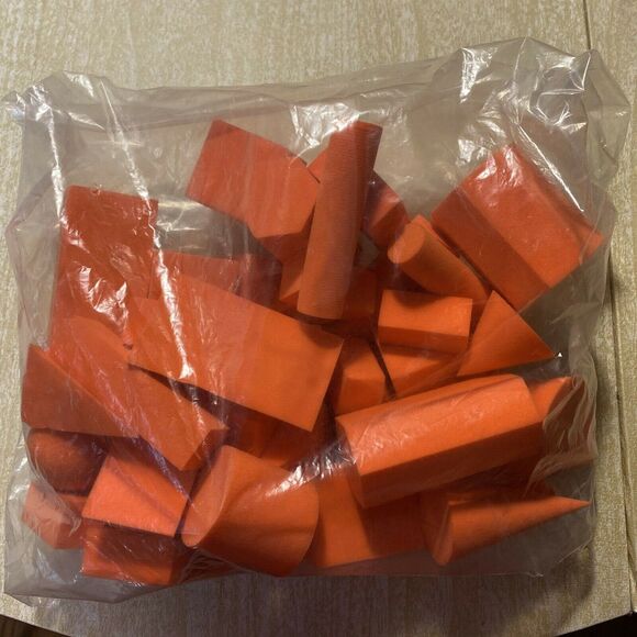 Geometric Learning Math Manipulative Larger Soft Foam 3D Shapes 42 Orange pieces - Picture 6 of 6